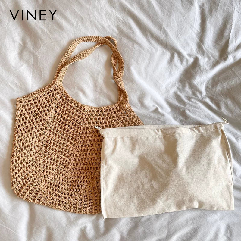 VINEY Woven Straw Beach Large Capacity Shoulder Bag