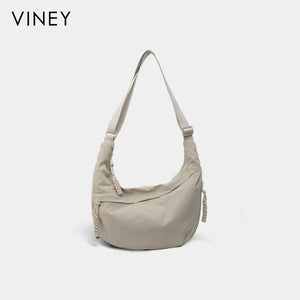 VINEY Canvas Large Capacity Lightweight Crescent Tote Bag