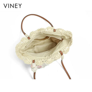VINEY Commuter Woven Straw Beach Large Capacity Tote Bag