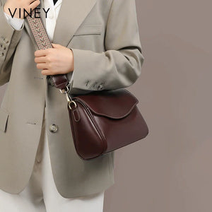 VINEY Genuine Leather Lightweight Vintage Pillow Hobo Bag in Black