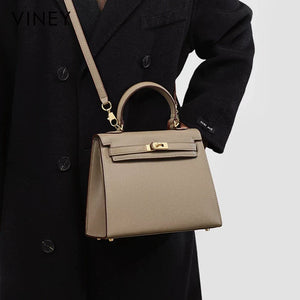 VINEY Everyday Genuine Leather Lightweight Convertible Top-Handle Bag