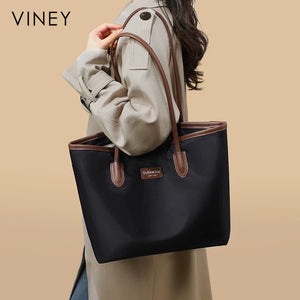 VINEY Oxford Fabric Large Capacity Lightweight Convertible Tote Bag