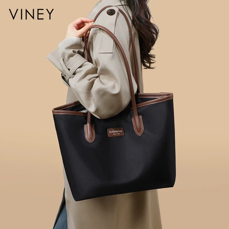 VINEY Oxford Fabric Large Capacity Lightweight Convertible Tote Bag