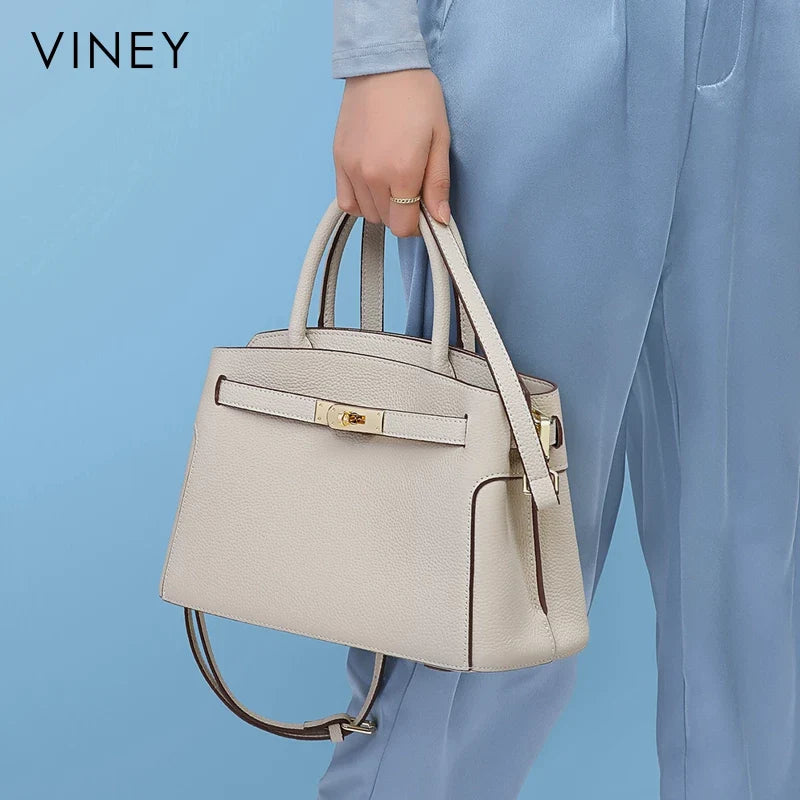 VINEY City Genuine Leather Convertible Top-Handle Bag