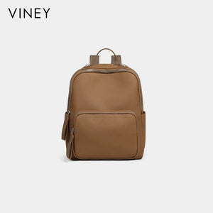 VINEY Commuter Genuine Leather Large Capacity Backpack