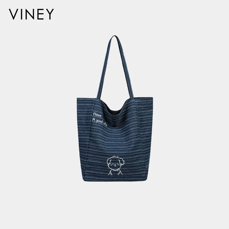 VINEY Urban Canvas Large Capacity Tote Bag