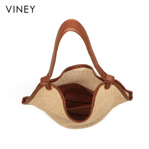 VINEY Woven Beach Large Capacity Convertible Tote Bag