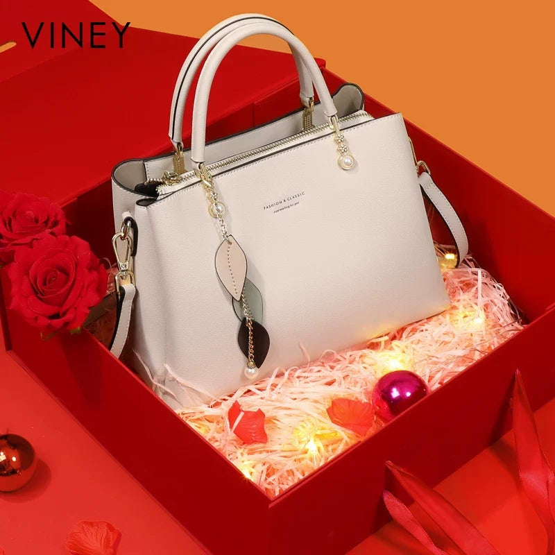 VINEY Weekend Genuine Leather Convertible Top-Handle Bag