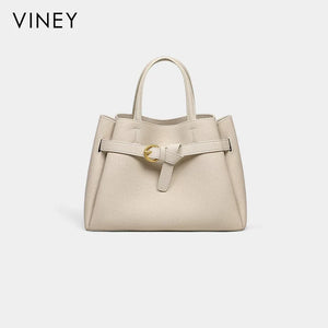 VINEY City Genuine Leather Large Capacity Convertible Tote Bag