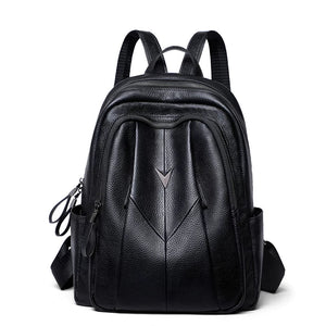 VINEY Genuine Leather Large Capacity Lightweight Laptop Backpack