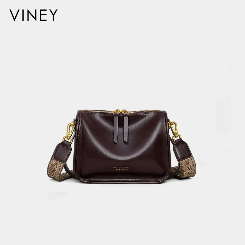 VINEY Genuine Leather Pillow Convertible Hobo Bag