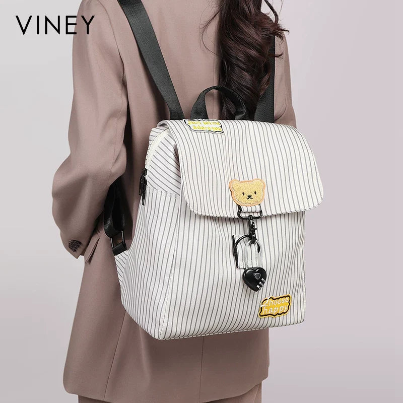 VINEY Canvas Large Capacity Laptop Playful Backpack