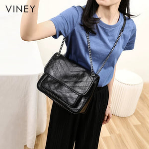 VINEY Genuine Leather Large Capacity Lightweight Hobo Bag