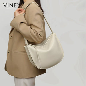 VINEY Urban Genuine Leather Large Capacity Convertible Hobo Bag