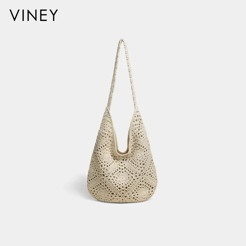 VINEY Urban Woven Straw Beach Large Capacity Tote Bag