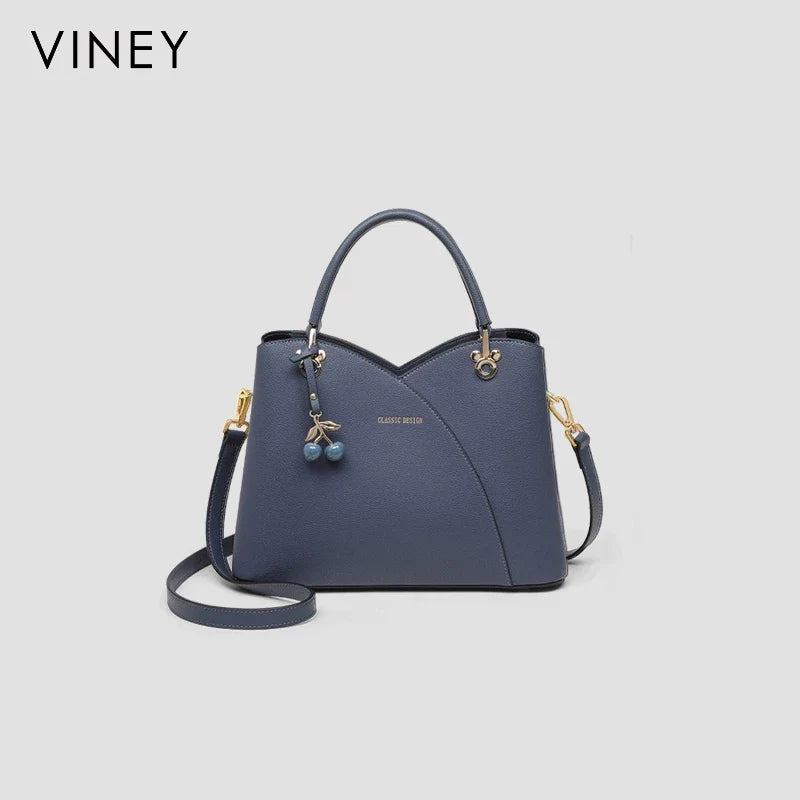 VINEY City Genuine Leather Top-Handle Bag