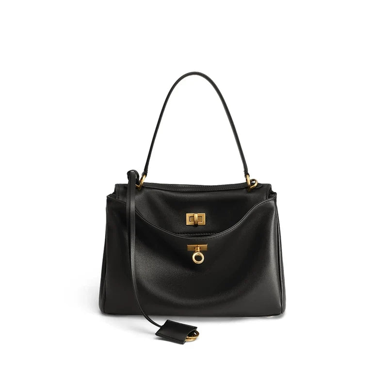 VINEY Genuine Leather Convertible Tote Bag