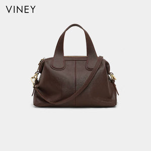 VINEY Genuine Leather Large Capacity Convertible Boston Bag
