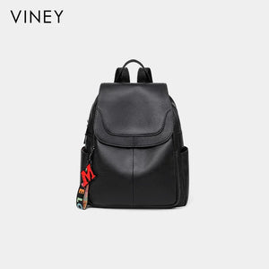 VINEY Urban Genuine Leather Large Capacity Lightweight Backpack