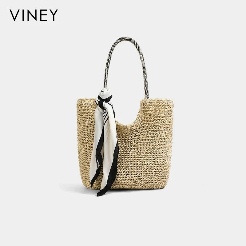 VINEY City Woven Straw Beach Large Capacity Tote Bag