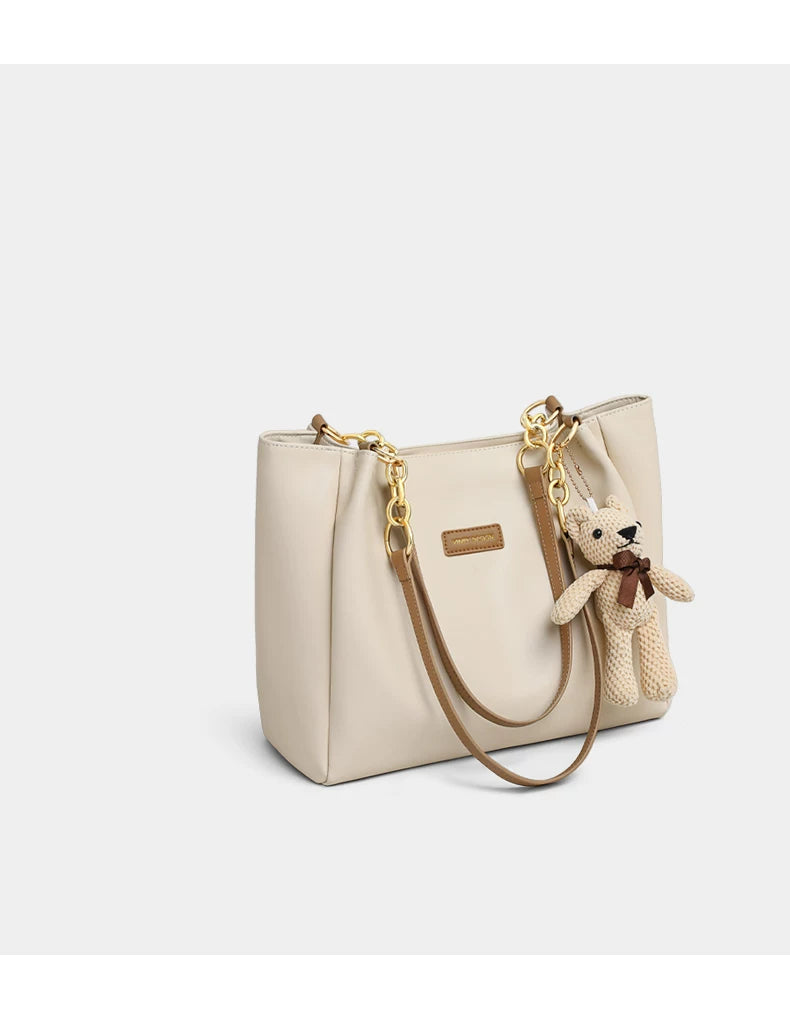 VINEY 4649A off-white leather tote front view