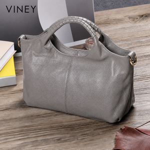 VINEY Classic Genuine Leather Large Capacity Convertible Top-Handle Bag lifestyle view