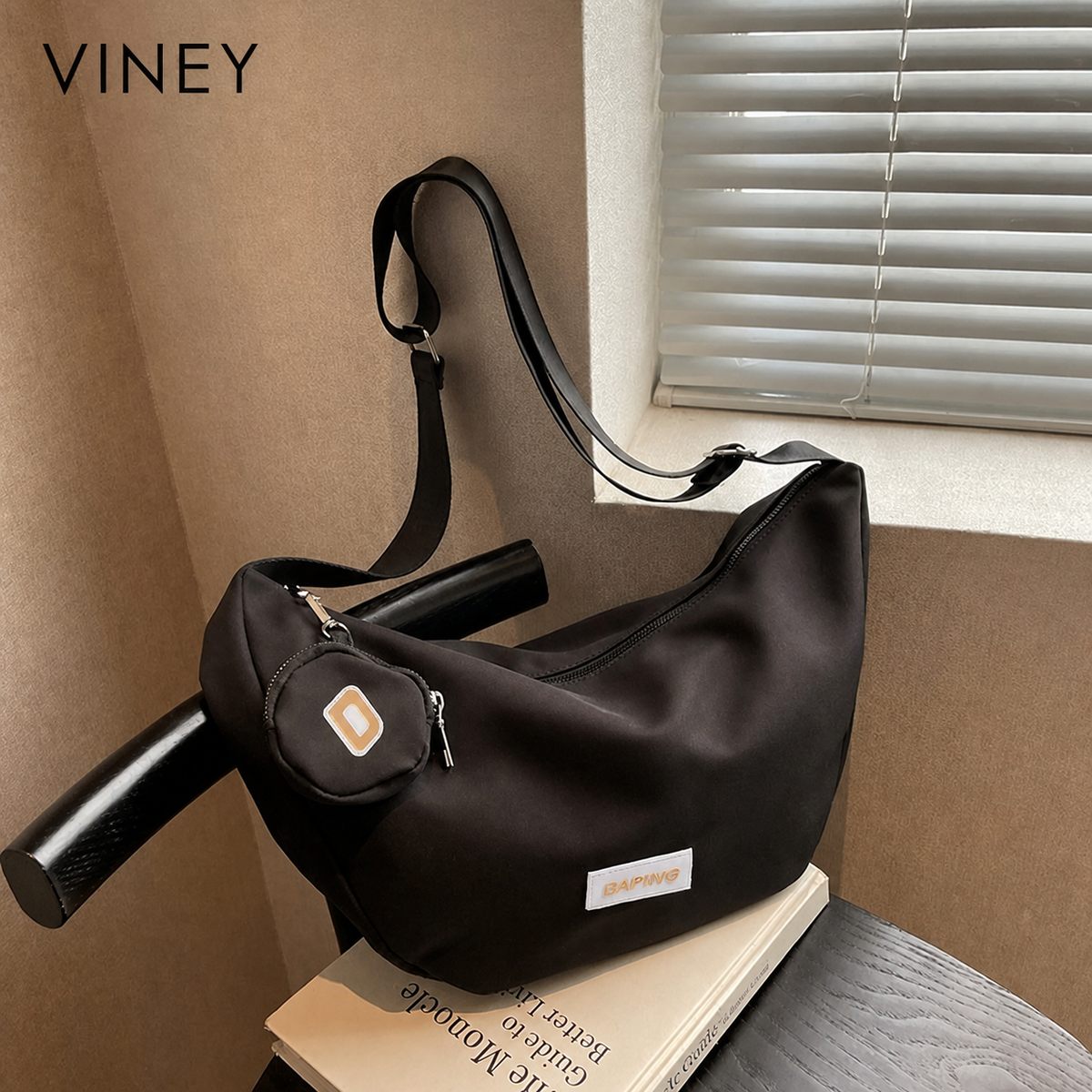 VINEY Urban Canvas Large Capacity Convertible Hobo Bag product image 5