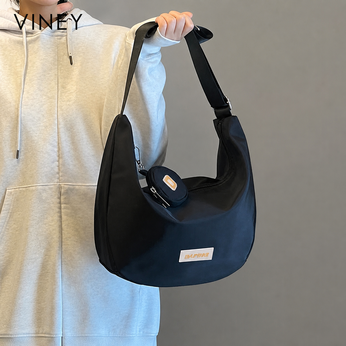VINEY Urban Canvas Large Capacity Convertible Hobo Bag product image 6