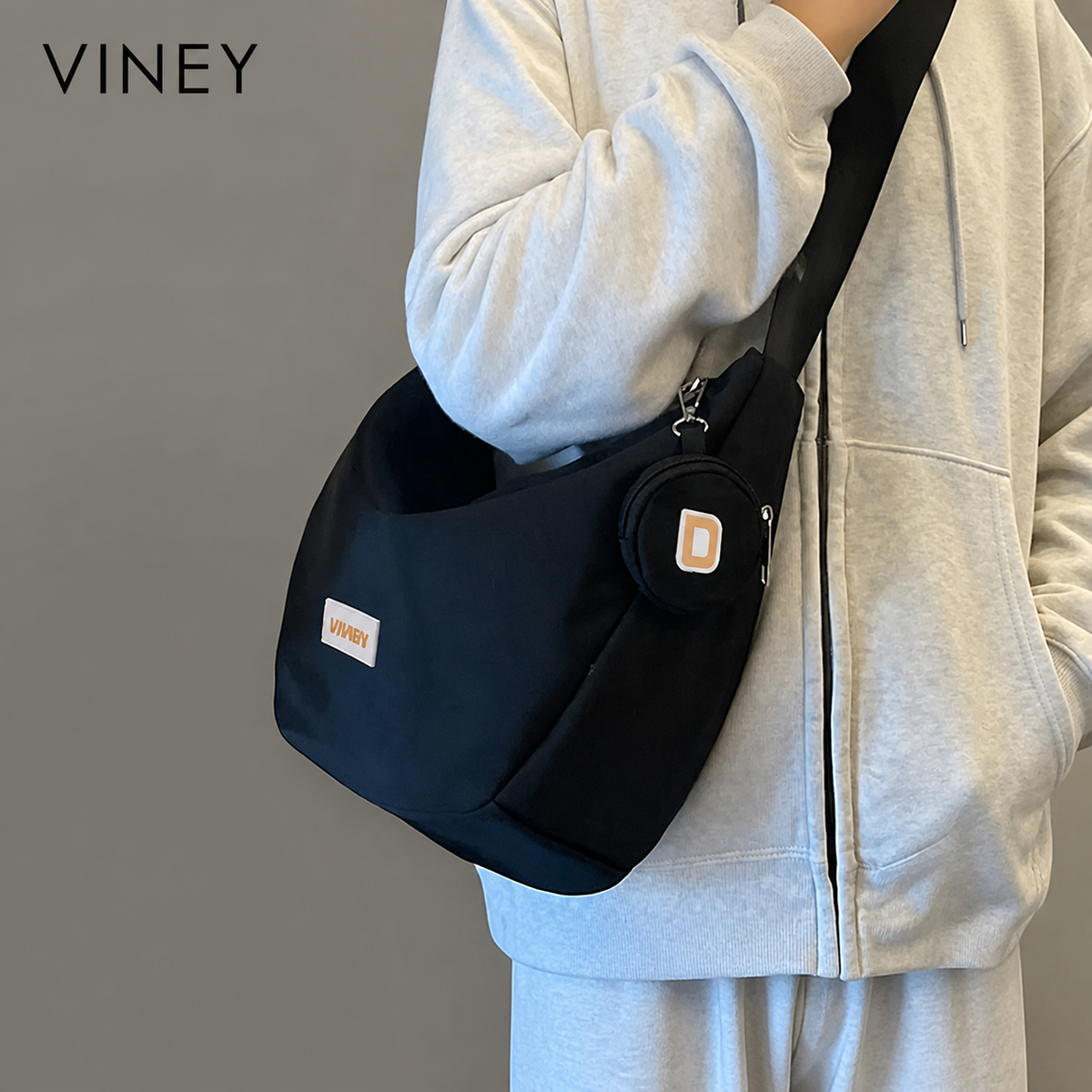 VINEY Urban Canvas Large Capacity Convertible Hobo Bag product image 7
