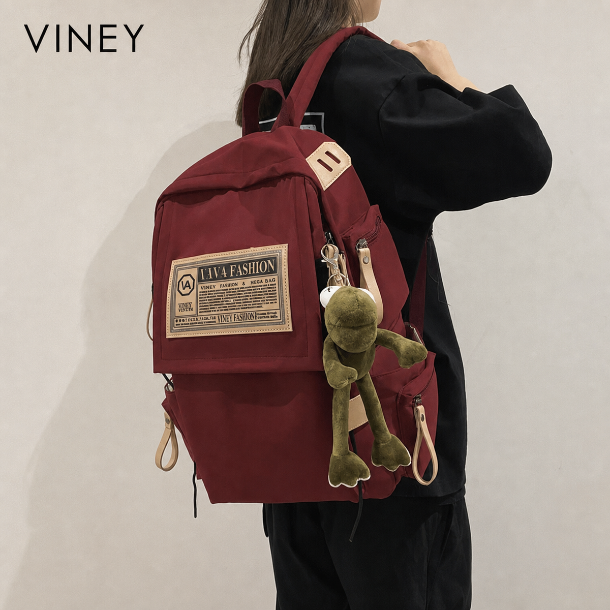 VINEY Everyday Canvas Large Capacity Laptop Backpack — English product image 2