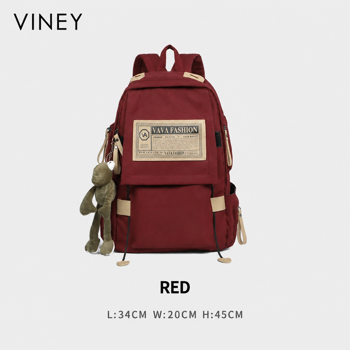 VINEY Everyday Canvas Large Capacity Laptop Backpack — English product image 6