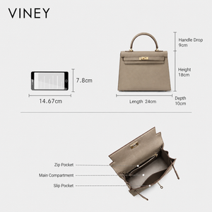 VINEY Everyday Genuine Leather Lightweight Convertible Top-Handle Bag — English product image 5