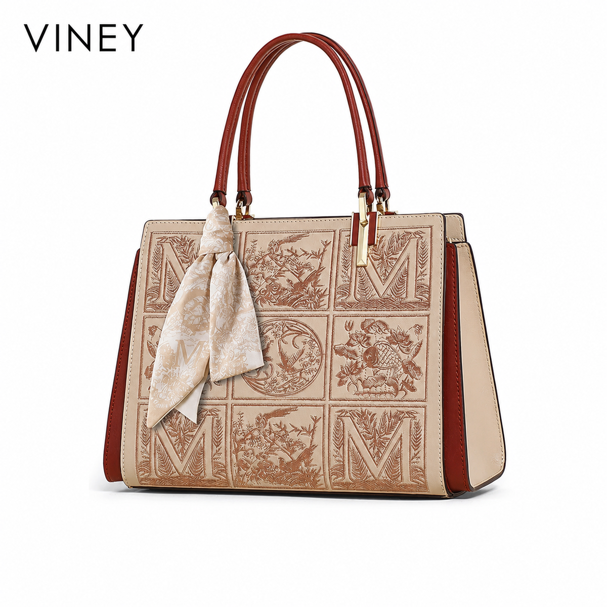 VINEY Weekend Genuine Leather Top-Handle Bag lifestyle view