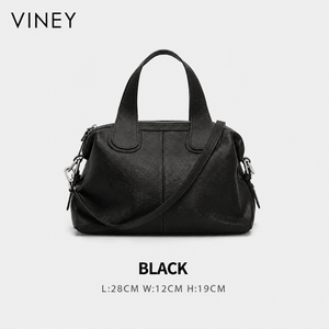 VINEY Genuine Leather Large Capacity Convertible Boston Bag — English product image 10