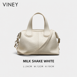VINEY Genuine Leather Large Capacity Convertible Boston Bag — English product image 11