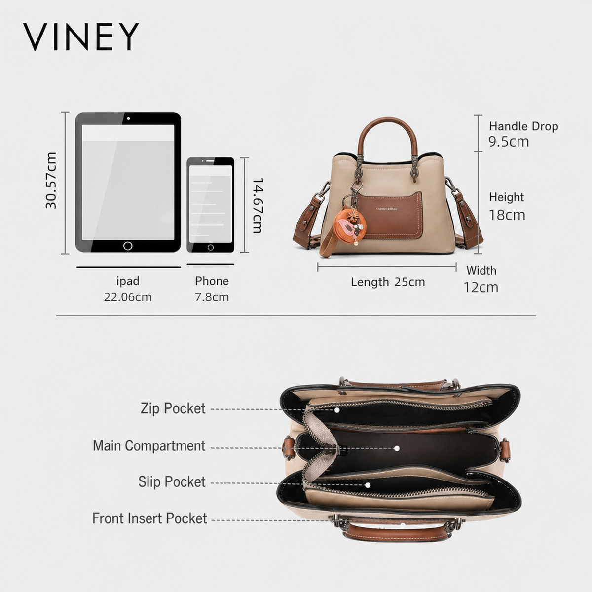 VINEY Genuine Leather Convertible Bucket Bag — English product image 5