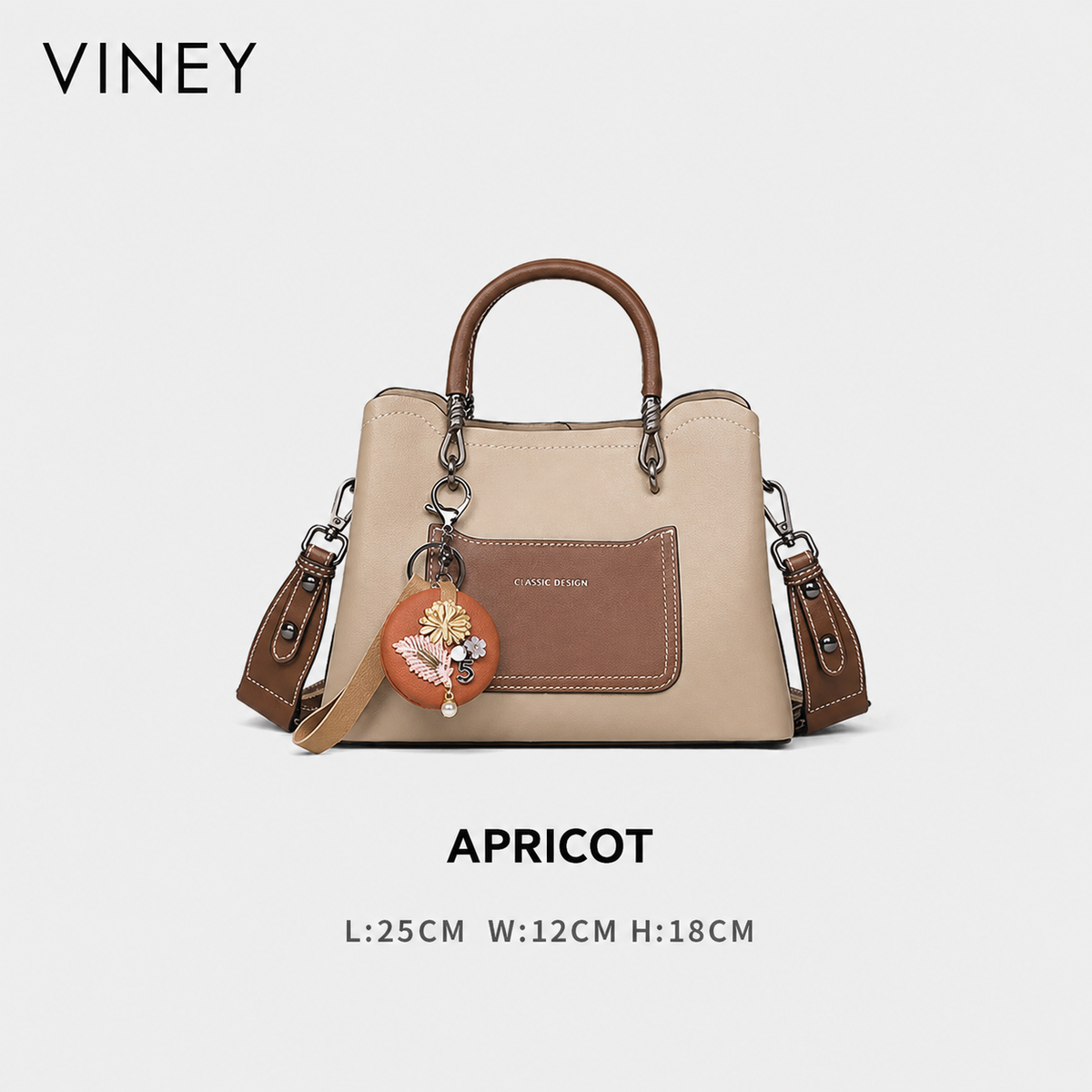 VINEY Genuine Leather Convertible Bucket Bag — English product image 6