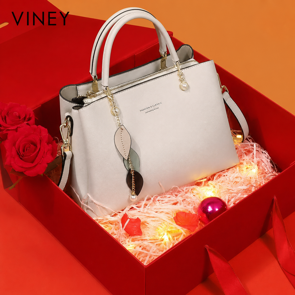 VINEY Commuter Genuine Leather Convertible Top-Handle Bag — English product image 2