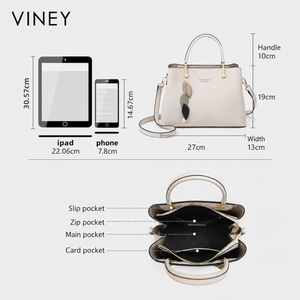 VINEY Commuter Genuine Leather Convertible Top-Handle Bag — English product image 5