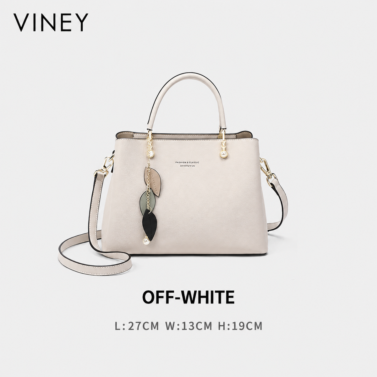 VINEY Commuter Genuine Leather Convertible Top-Handle Bag — English product image 9