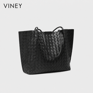 VINEY City Genuine Leather Large Capacity Tote Bag — English product image 2