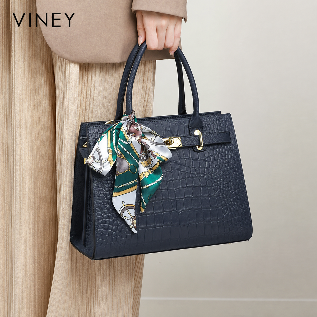 VINEY Commuter Genuine Leather Top-Handle Bag — English product image 1