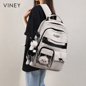 VINEY Commuter Canvas Large Capacity Lightweight Backpack — English product image 1