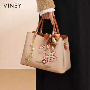VINEY Commuter Genuine Leather Large Capacity Convertible Top-Handle Bag — English product image 1