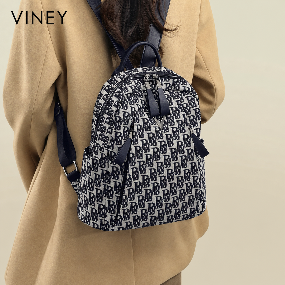 VINEY Everyday Canvas Large Capacity Backpack — English product image 2