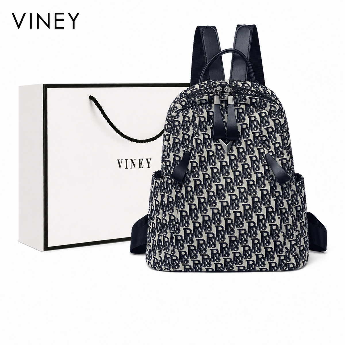 VINEY Everyday Canvas Large Capacity Backpack — English product image 7
