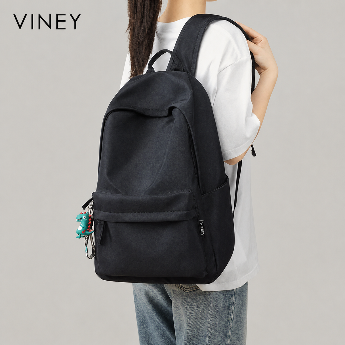 VINEY City Canvas Large Capacity Lightweight Backpack — English product image 10