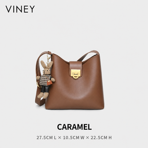 VINEY Everyday Genuine Leather Large Capacity Convertible Bucket Bag — English product image 7
