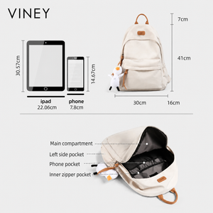 VINEY Canvas Lightweight Backpack — English product image 5