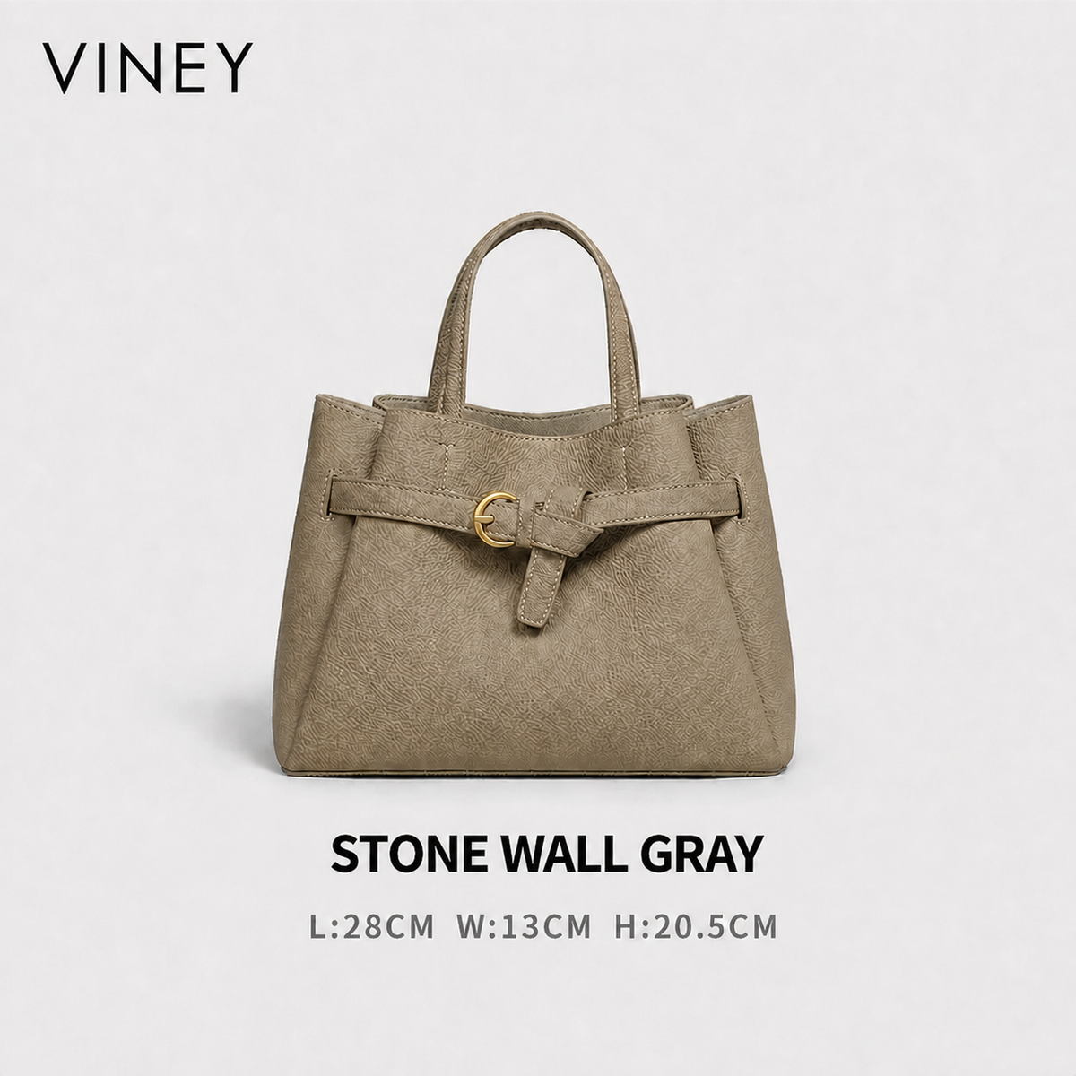 VINEY Classic Genuine Leather Large Capacity Convertible Bucket Bag — English product image 8